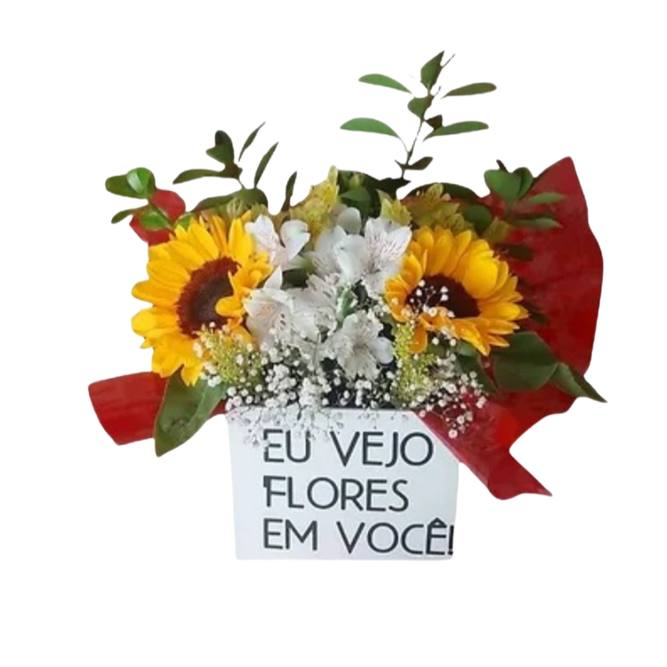 Caixa Mix de Flores Adesivada