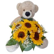 Urso Gigante com Girassóis