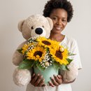 Urso Gigante com Girassóis