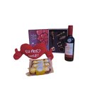Cesta com Vinho e Chocolate com Amor