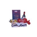 Cesta com Vinho e Chocolate com Amor