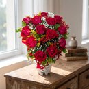 Arranjo no Cone com 12 Rosas Vermelhas