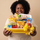 Cesta Pequena Pães Frutas e Frios