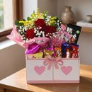 Box Duplo Com Rosas e Chocolates