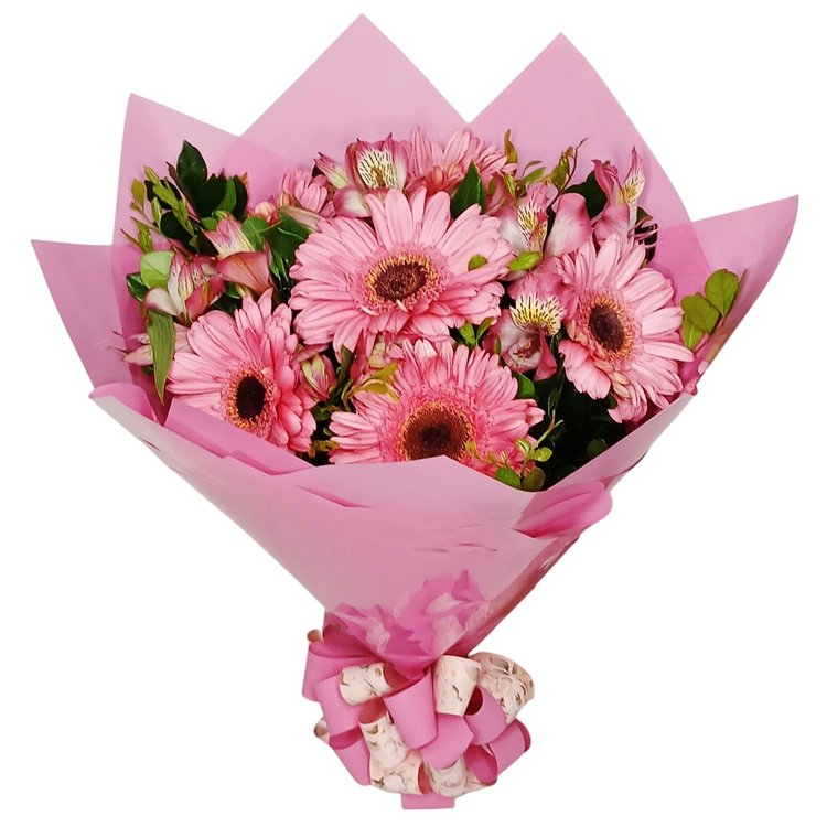 Buquê Encantador de Gérberas Rosas 6 und
