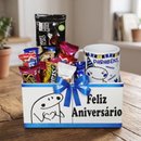 Box de Aniversário com Chocolates e Caneca Azul