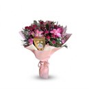 Buquê 4 Rosas 'Pink' & Ferrero Rocher 8un