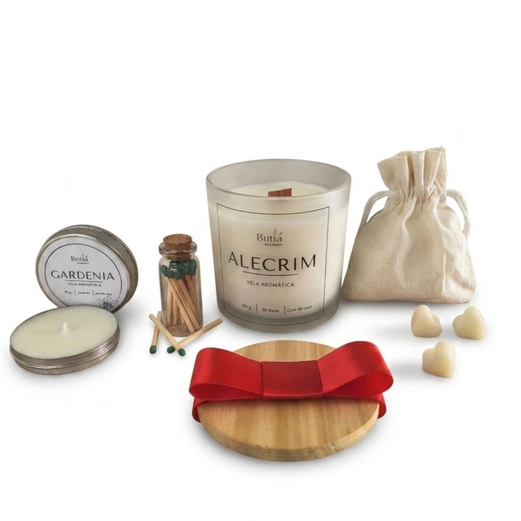 KIT: Vela Aromática Alecrim e Gardênia