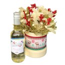 Flores Secas em Caixa Natalina Vinho Branco Francês 