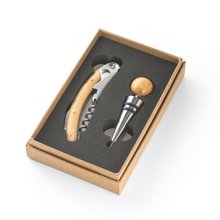 Kit Abridor de Vinho em Metal e Bambu