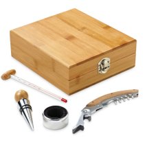 Conjunto Para Vinho em Bambu e Zinco