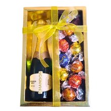Presente Elegante Dourado Chandon Lindt