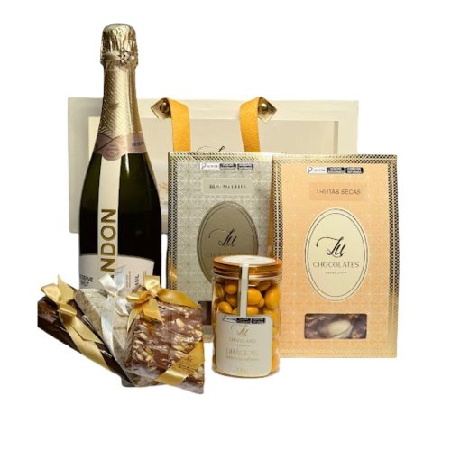 Cesta Puro Afeto Lu Chocolates com Chandon