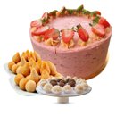 Kit Festa Bolo Ninho com Morango Salgados e Docinhos