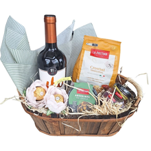 Cesta Vinho Argentino e Delicias Italianas