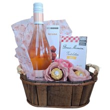 Cesta Vinho Rosé e Tartalettes