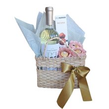 Bolsa de Palha com Vinho Branco e Bombons