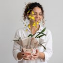 Vaso de Orquídea Chuva de Ouro