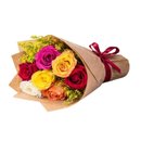Lindo Buquê de 7 Rosas Coloridas com Tango