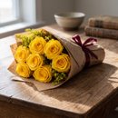 Lindo Buquê de 7 Rosas Amarelas com Tango