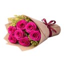 Lindo Buquê de 7 Rosas Pink com Tango