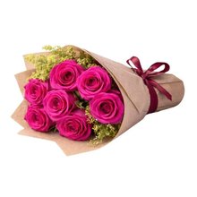 Lindo Buquê de 7 Rosas Pink com Tango