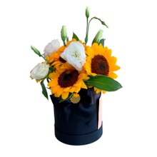 Box redonda com girassóis