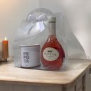 Sacola Cristal com Vinho e Pipoca