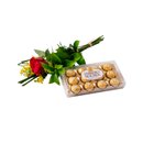 Ramalhete de Rosa e Ferrero Rocher 12 Unidades