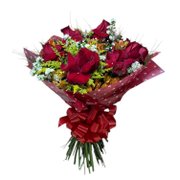 Buquê Encanto de 10 Rosas Vermelhas