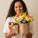 Caixa Pati Piva com Mix de Flores 