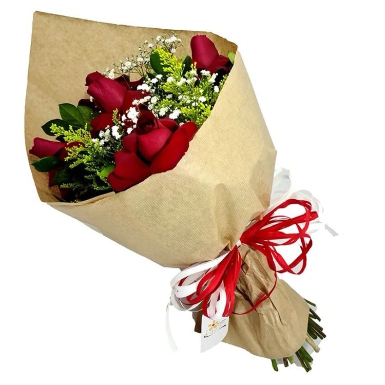 Buquê 4 Rosas Vermelhas