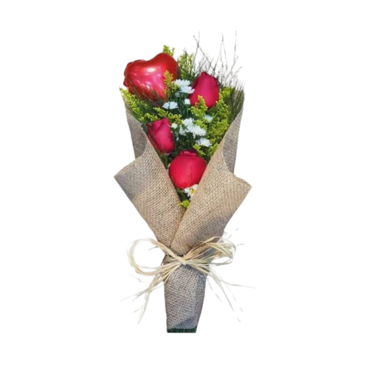 Buquê Rosas Vermelhas Rústico