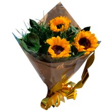 Buquê Com 3 Girassol Simples 