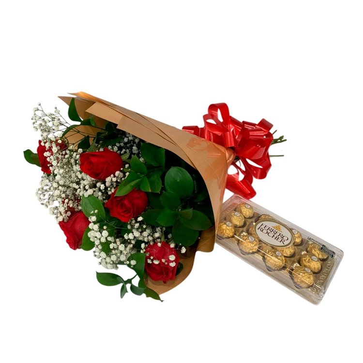 Buquê 6 Botões e Ferrero 150g
