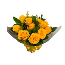 Buquê Alegria de 12 Rosas Amarelas