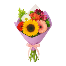 Buquê uma Dúzia de Flores do Campo e Girassol 