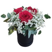 Arranjo na Caixa Box Rosas Vermelhas Importadas