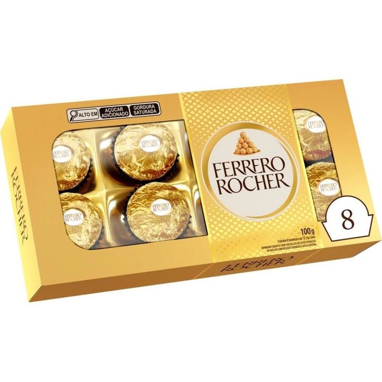 Bombom Ferrero Rocher 8 unidasdeas