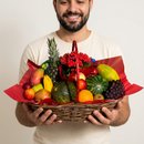 Cesta Café da Manhã Saudável com Frutas Frescas