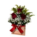 Arranjo de Três Rosas Vermelhas 