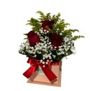 Arranjo de Três Rosas Vermelhas 
