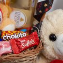 Cesta Chocolate e Pelúcia Carinho