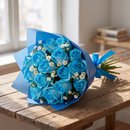 Buquê com 15 Rosas Azuis