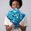 Buquê com 15 Rosas Azuis