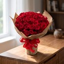 Buquê de 100 Rosas Vermelhas