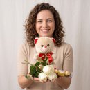 3 Rosas com Ferrero Rocher e Pelúcia