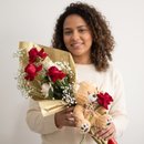 Ramalhete Rosas e Urso