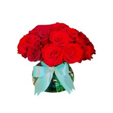 Arranjo De Rosas Vermelhas Com Vidro