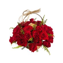 cesta de rosas 2 cores